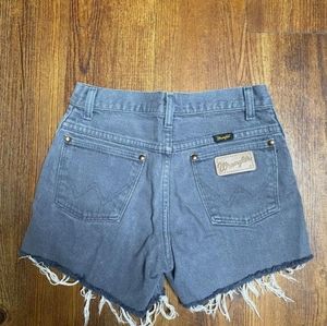 Wrangler grey diy jean shorts
